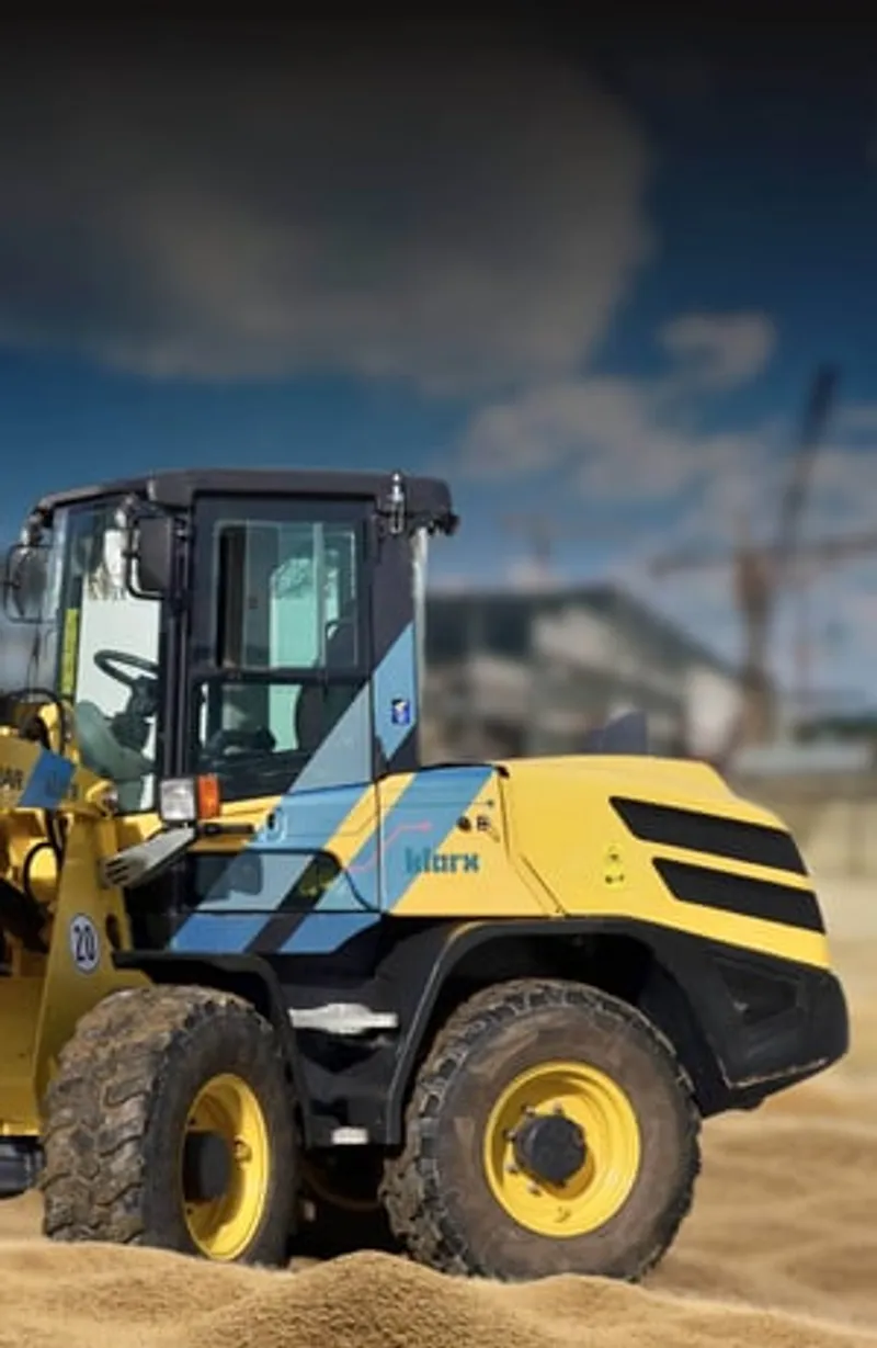 A klarx wheel loader on the construction site