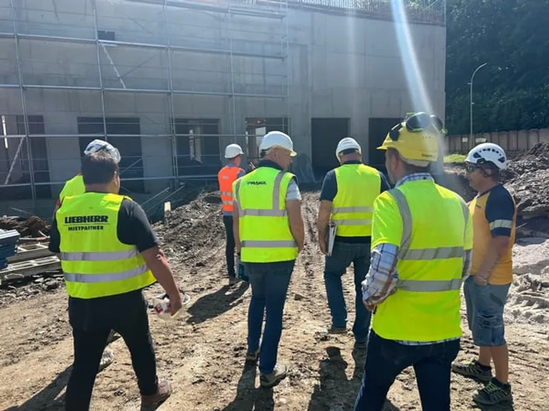 Construction workers on a job site